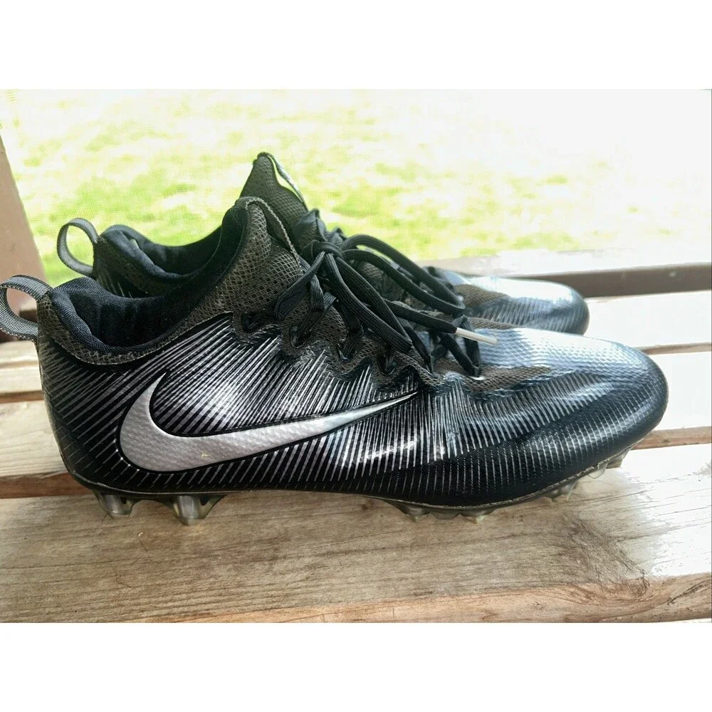 Nike Vapor Untouchable Pro Football Cleats Black Silver Size 11.5